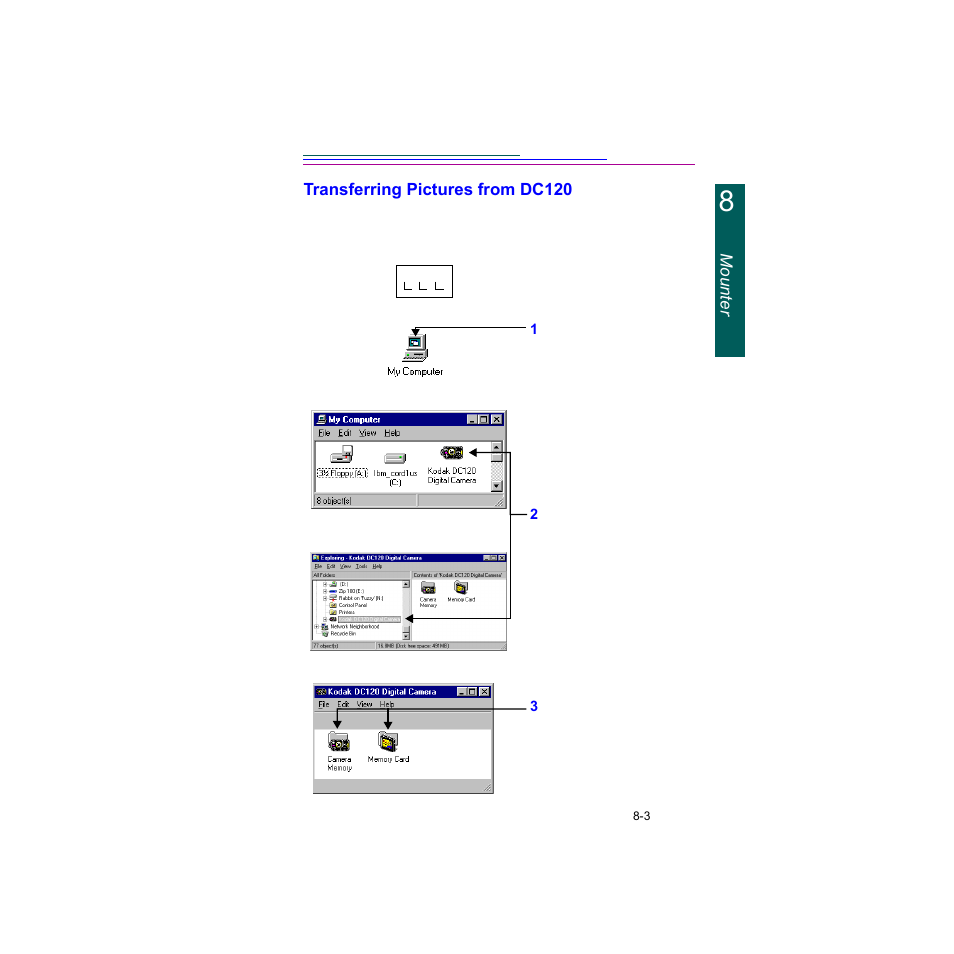 Transferring pictures from dc120, Transferring pictures from dc120 -3 | Kodak Digital Science DC120 User Manual | Page 87 / 117