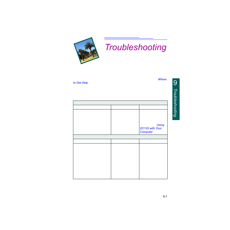 Troubleshooting, Troubleshooting -1 | Kodak Digital Science DC120 User Manual | Page 95 / 117