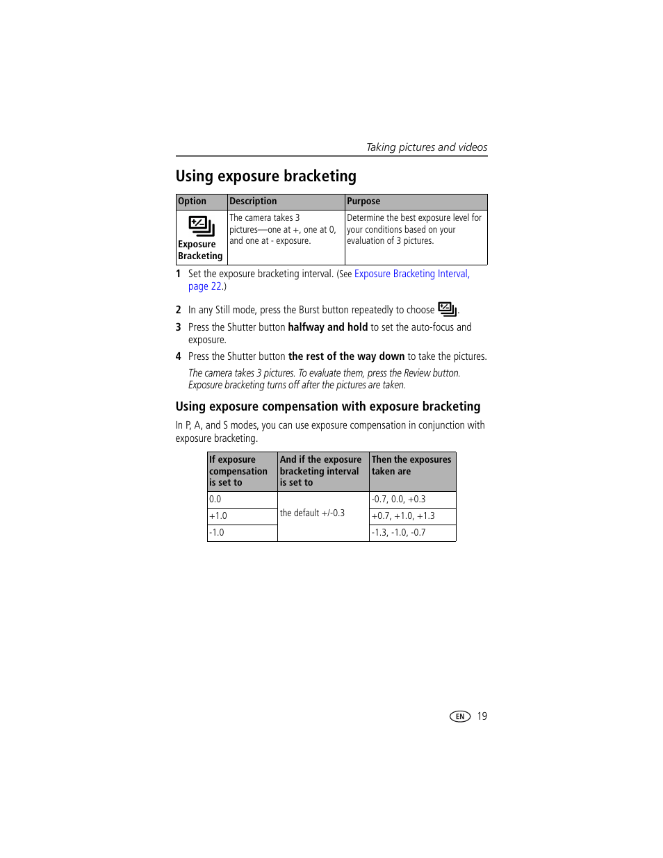 Using exposure bracketing | Kodak DX7630 User Manual | Page 25 / 67