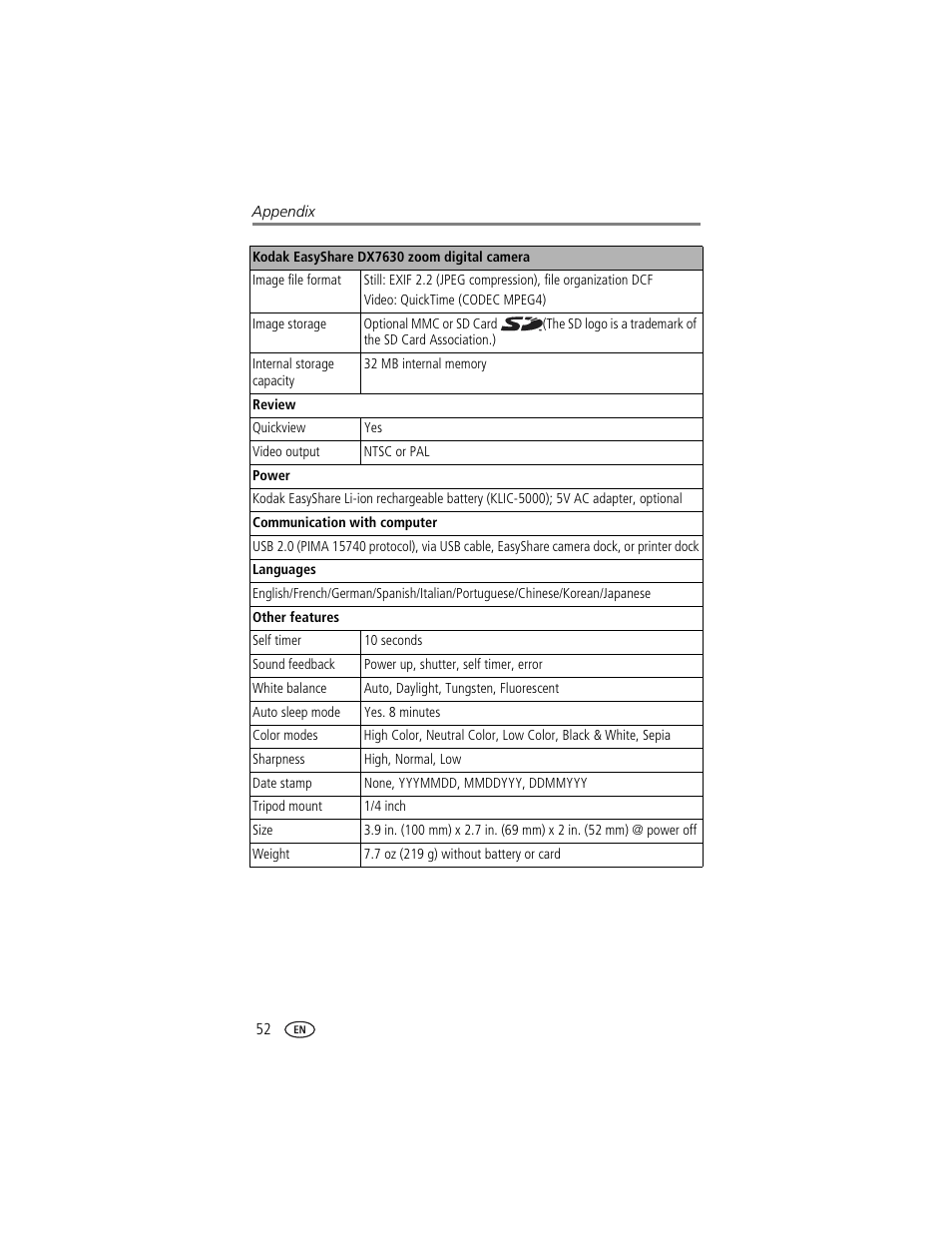 Kodak DX7630 User Manual | Page 58 / 67