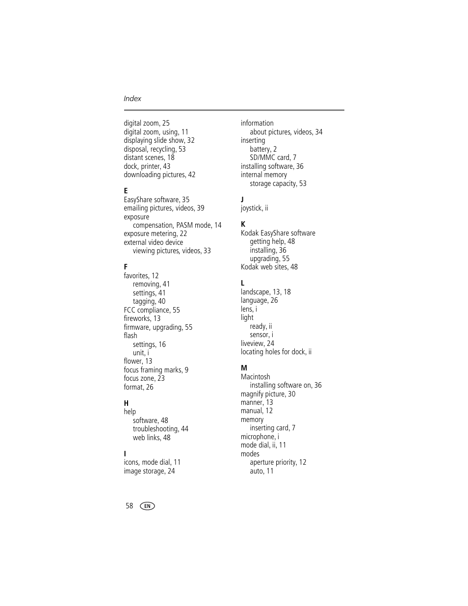 Kodak DX7630 User Manual | Page 64 / 67