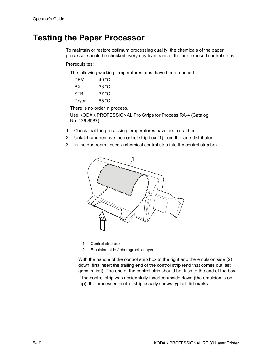 Testing the paper processor, Testing the paper processor -10 | Kodak RP 30 User Manual | Page 142 / 235