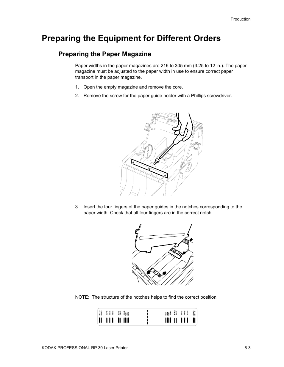 Preparing the equipment for different orders, Preparing the paper magazine, Preparing the equipment for different orders -3 | Preparing the paper magazine -3 | Kodak RP 30 User Manual | Page 147 / 235