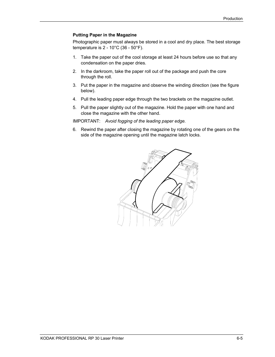 Putting paper in the magazine, Putting paper in the magazine -5 | Kodak RP 30 User Manual | Page 149 / 235