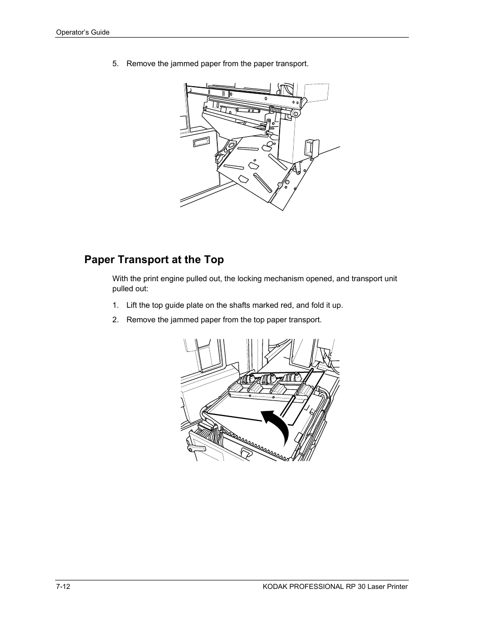 Paper transport at the top, Paper transport at the top -12 | Kodak RP 30 User Manual | Page 182 / 235