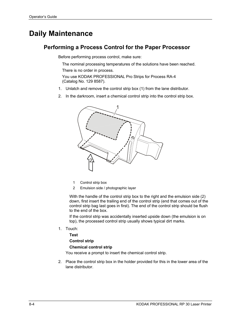 Daily maintenance, Daily maintenance -4 | Kodak RP 30 User Manual | Page 196 / 235