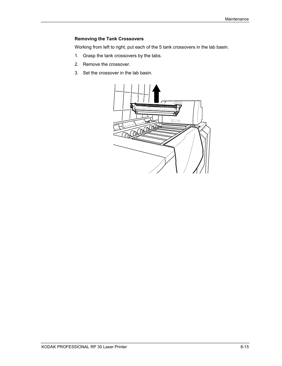 Removing the tank crossovers, Removing the tank crossovers -15 | Kodak RP 30 User Manual | Page 207 / 235