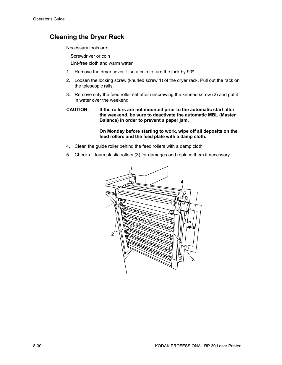 Cleaning the dryer rack | Kodak RP 30 User Manual | Page 222 / 235