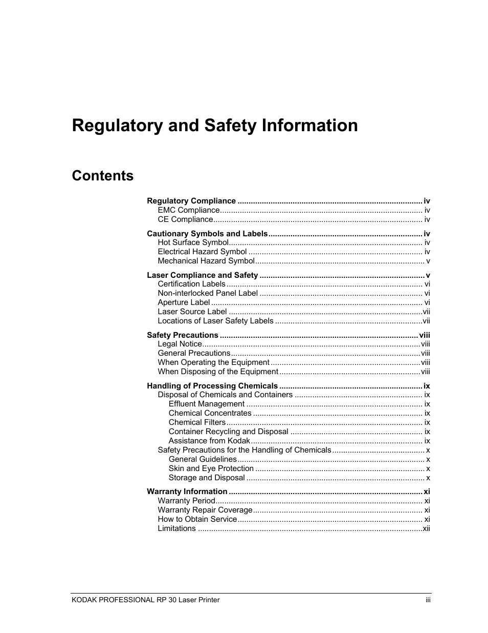 Kodak RP 30 User Manual | Page 6 / 235