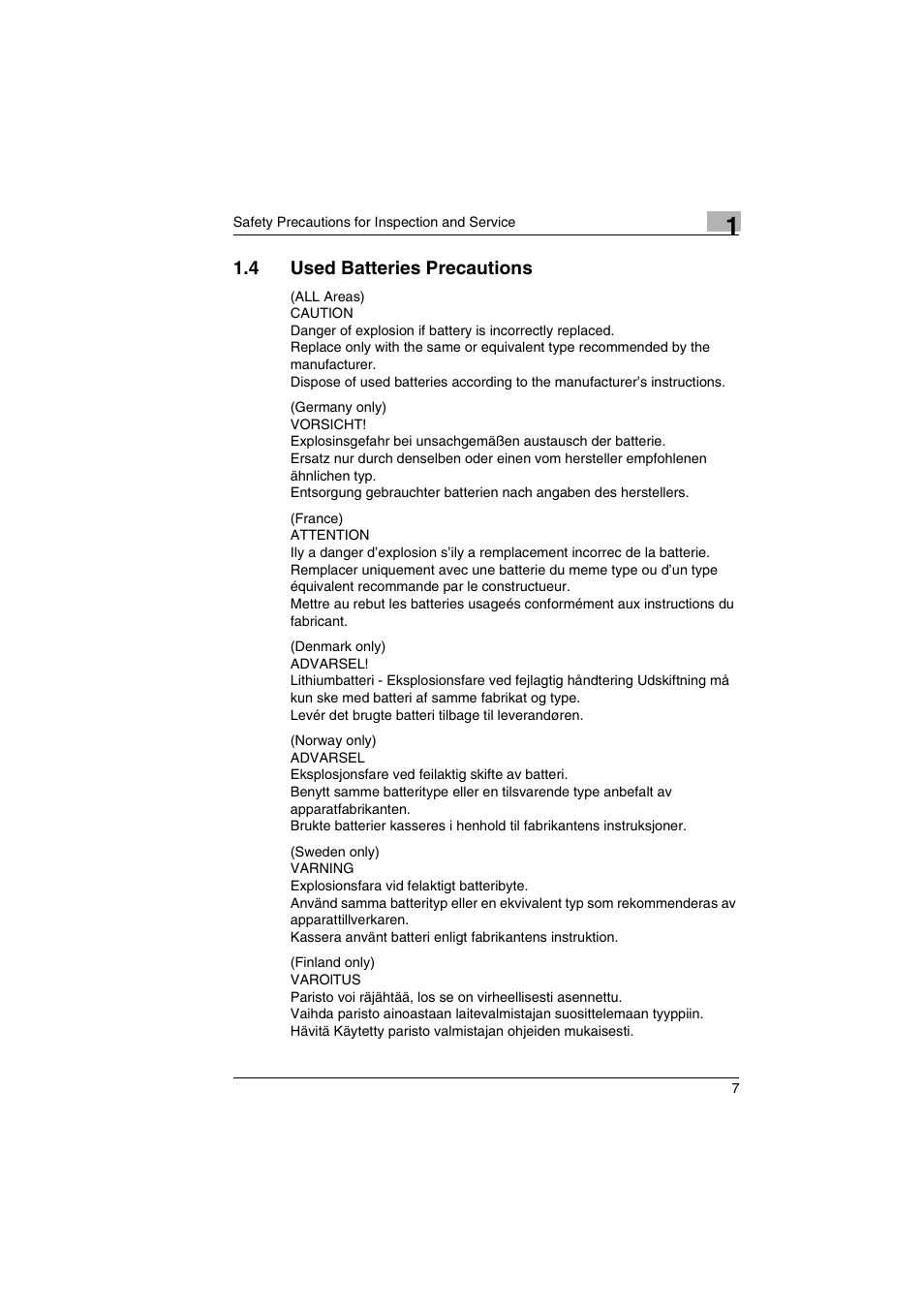 4 used batteries precautions | Kodak 2400DSV User Manual | Page 14 / 131