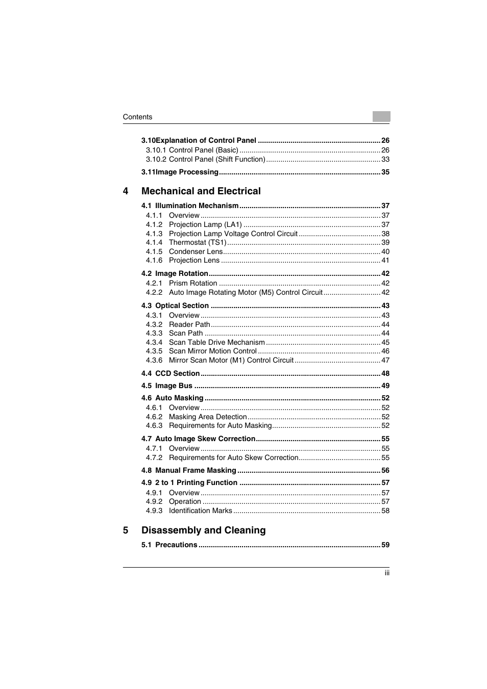 4mechanical and electrical, 5disassembly and cleaning | Kodak 2400DSV User Manual | Page 4 / 131