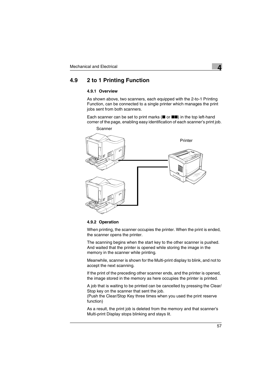 9 2 to 1 printing function, 1 overview, 2 operation | 1 overview 4.9.2 operation | Kodak 2400DSV User Manual | Page 64 / 131