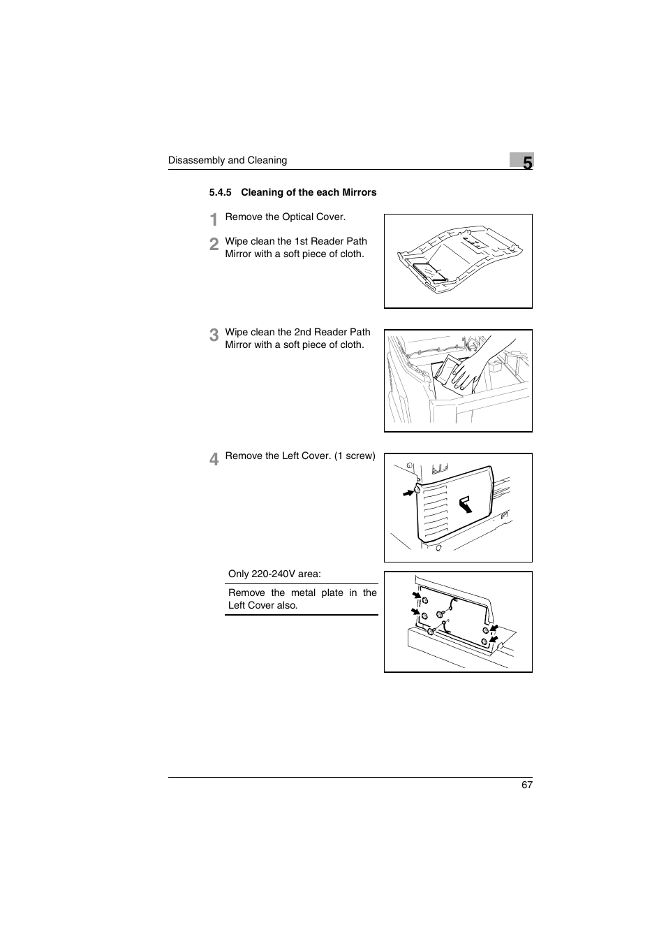 5 cleaning of the each mirrors | Kodak 2400DSV User Manual | Page 74 / 131