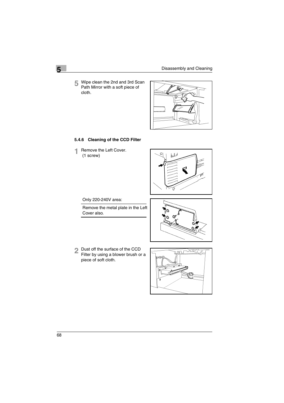 6 cleaning of the ccd filter | Kodak 2400DSV User Manual | Page 75 / 131