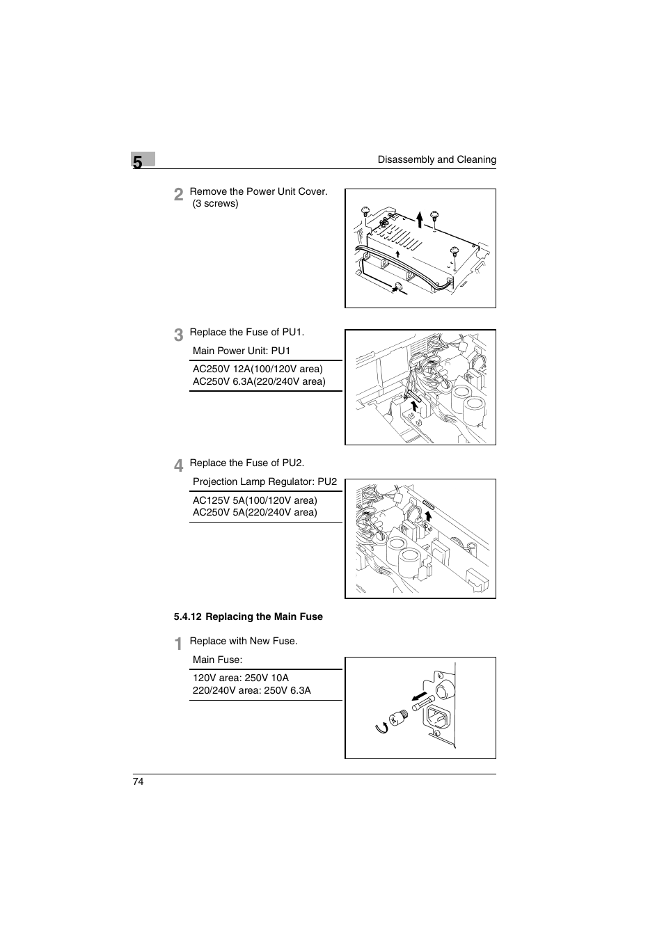 12 replacing the main fuse | Kodak 2400DSV User Manual | Page 81 / 131