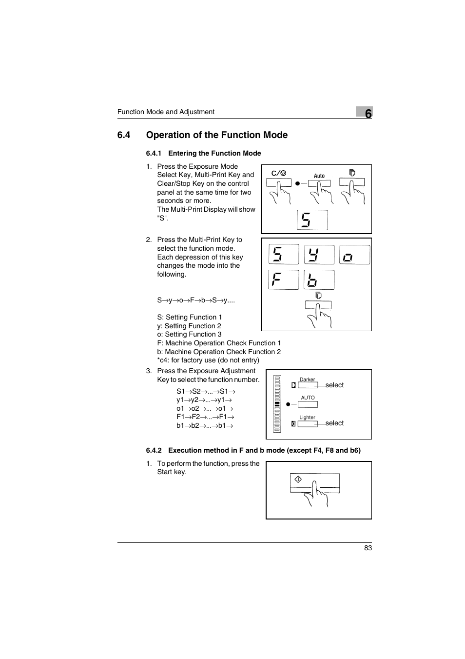 4 operation of the function mode, 1 entering the function mode | Kodak 2400DSV User Manual | Page 90 / 131