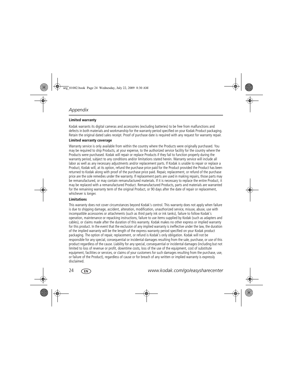 Kodak ZD15 User Manual | Page 24 / 27