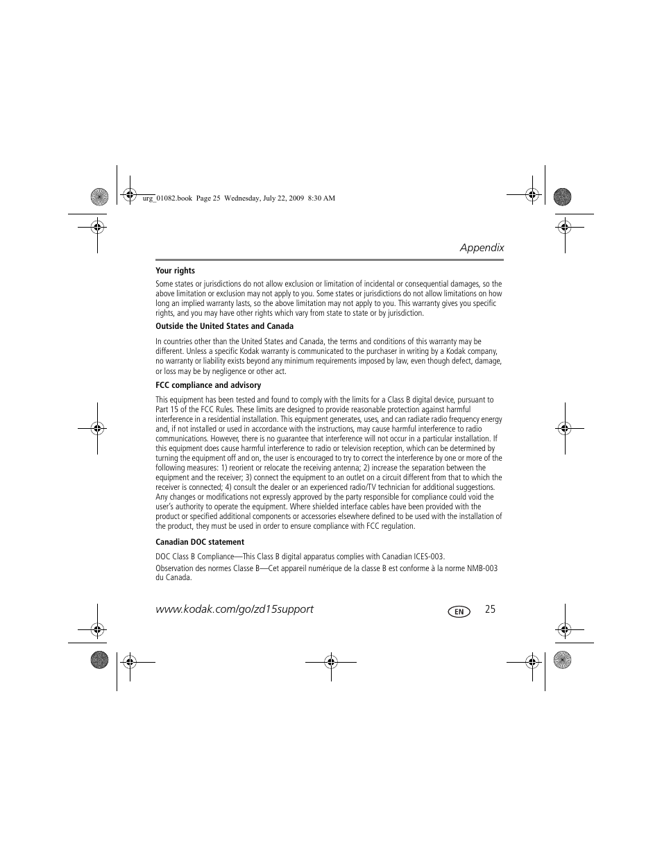 Kodak ZD15 User Manual | Page 25 / 27