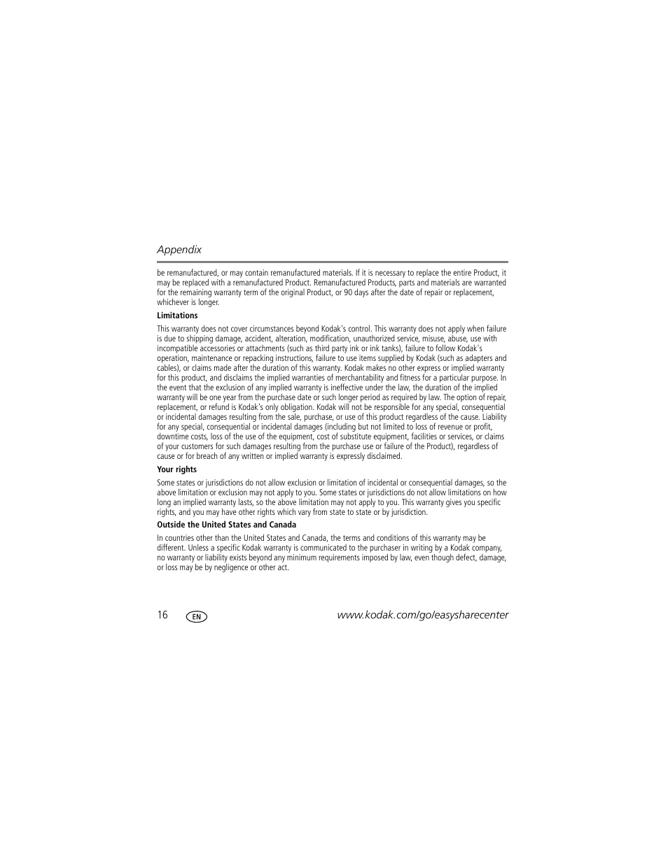 Kodak VCB611AT User Manual | Page 16 / 20