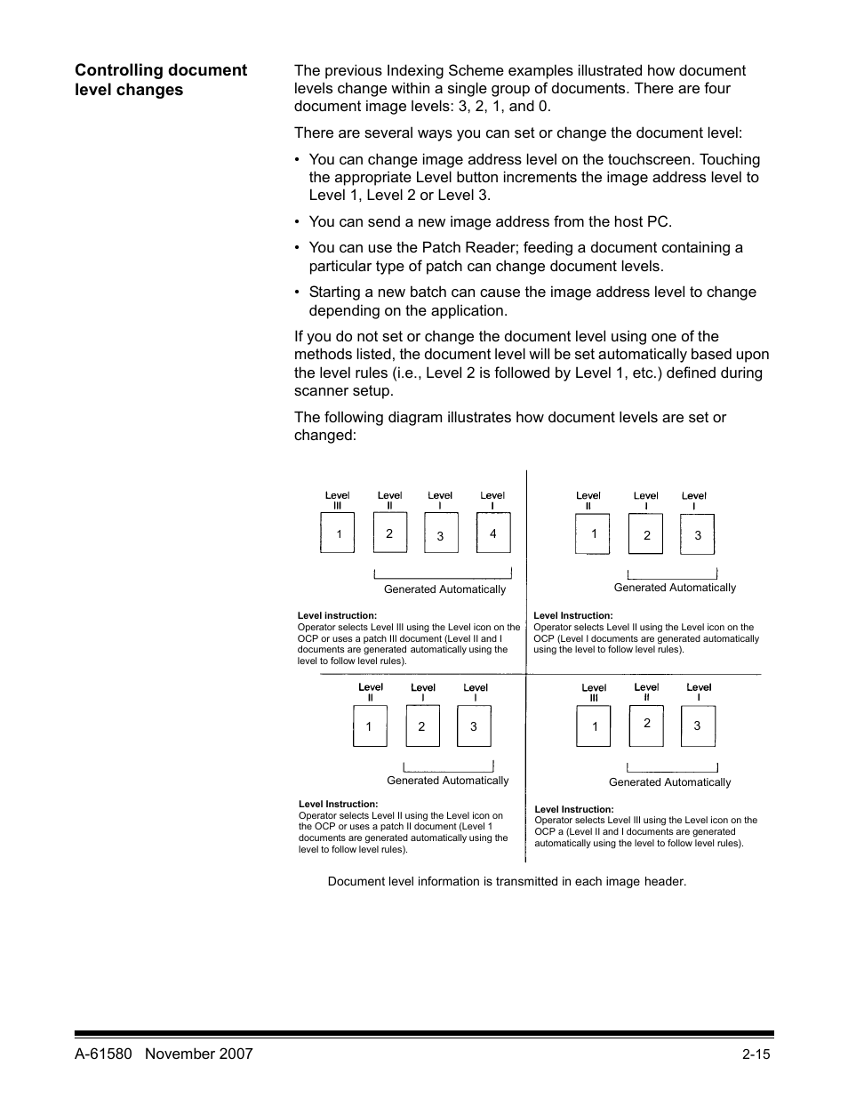 Controlling document level changes | Kodak A-61580 User Manual | Page 19 / 104