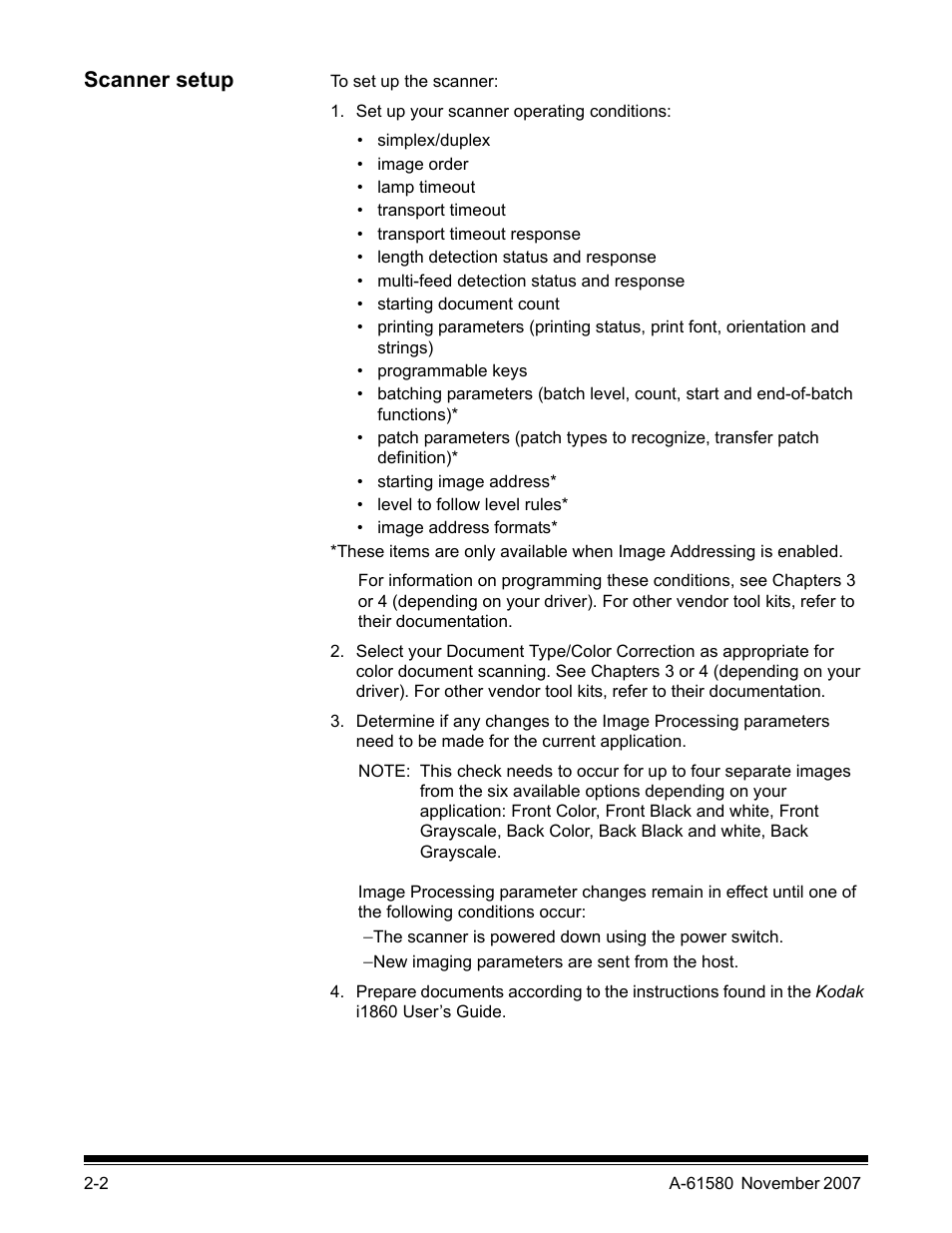 Scanner setup | Kodak A-61580 User Manual | Page 6 / 104