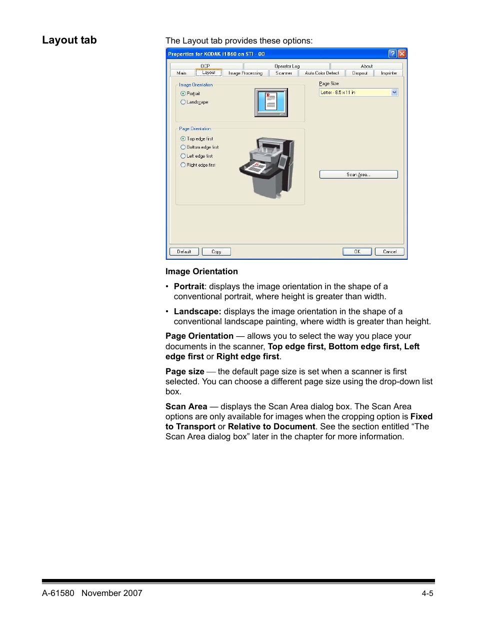 Layout tab | Kodak A-61580 User Manual | Page 80 / 104
