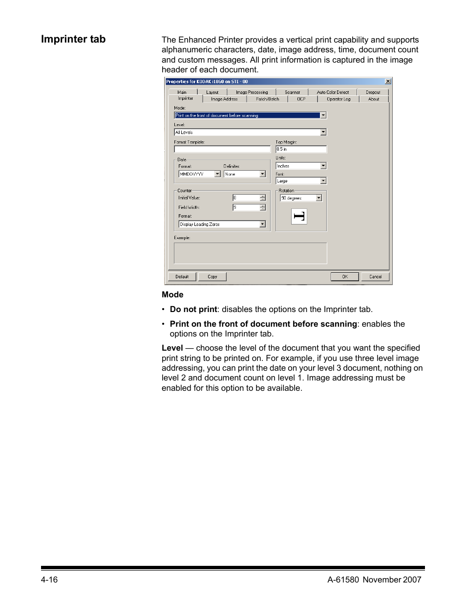 Imprinter tab | Kodak A-61580 User Manual | Page 91 / 104