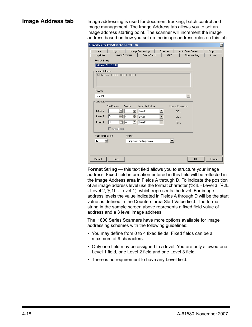 Image address tab | Kodak A-61580 User Manual | Page 93 / 104