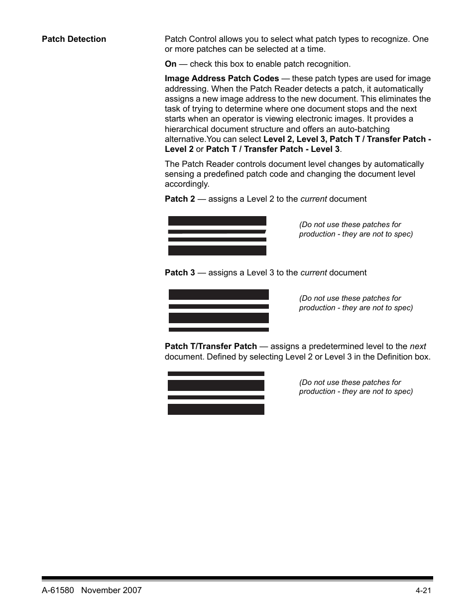 Patch detection | Kodak A-61580 User Manual | Page 96 / 104