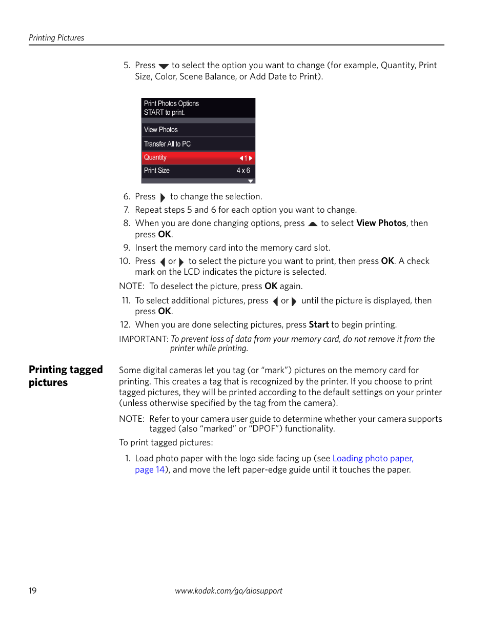 Printing tagged pictures | Kodak ESP 5200 Series User Manual | Page 24 / 62