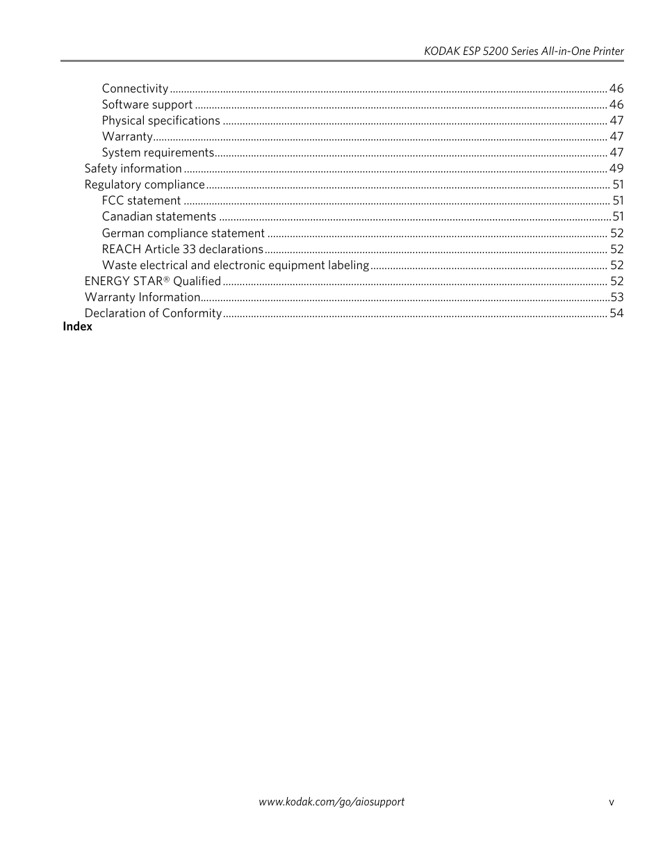 Kodak ESP 5200 Series User Manual | Page 5 / 62