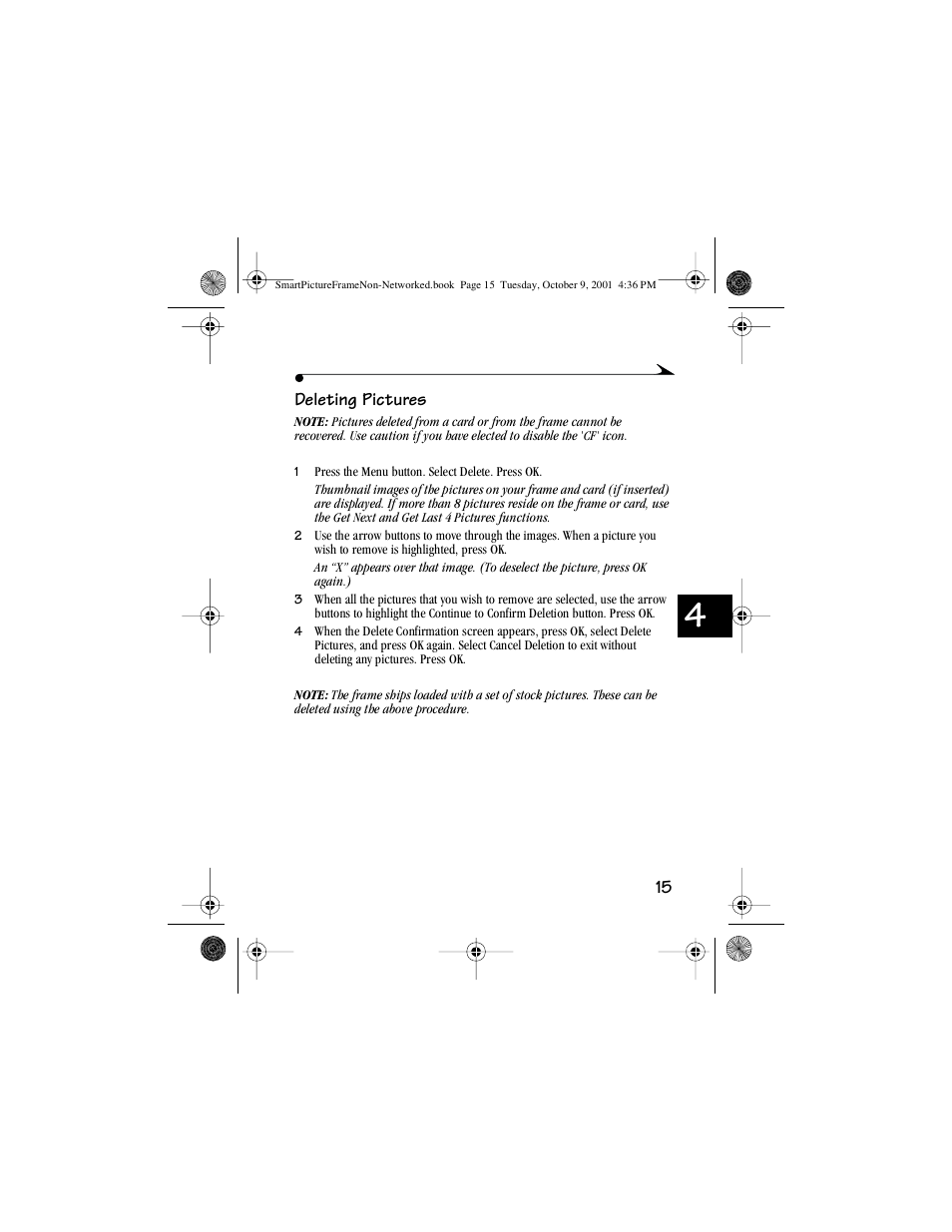 Deleting pictures | Kodak Picture Frame User Manual | Page 19 / 35