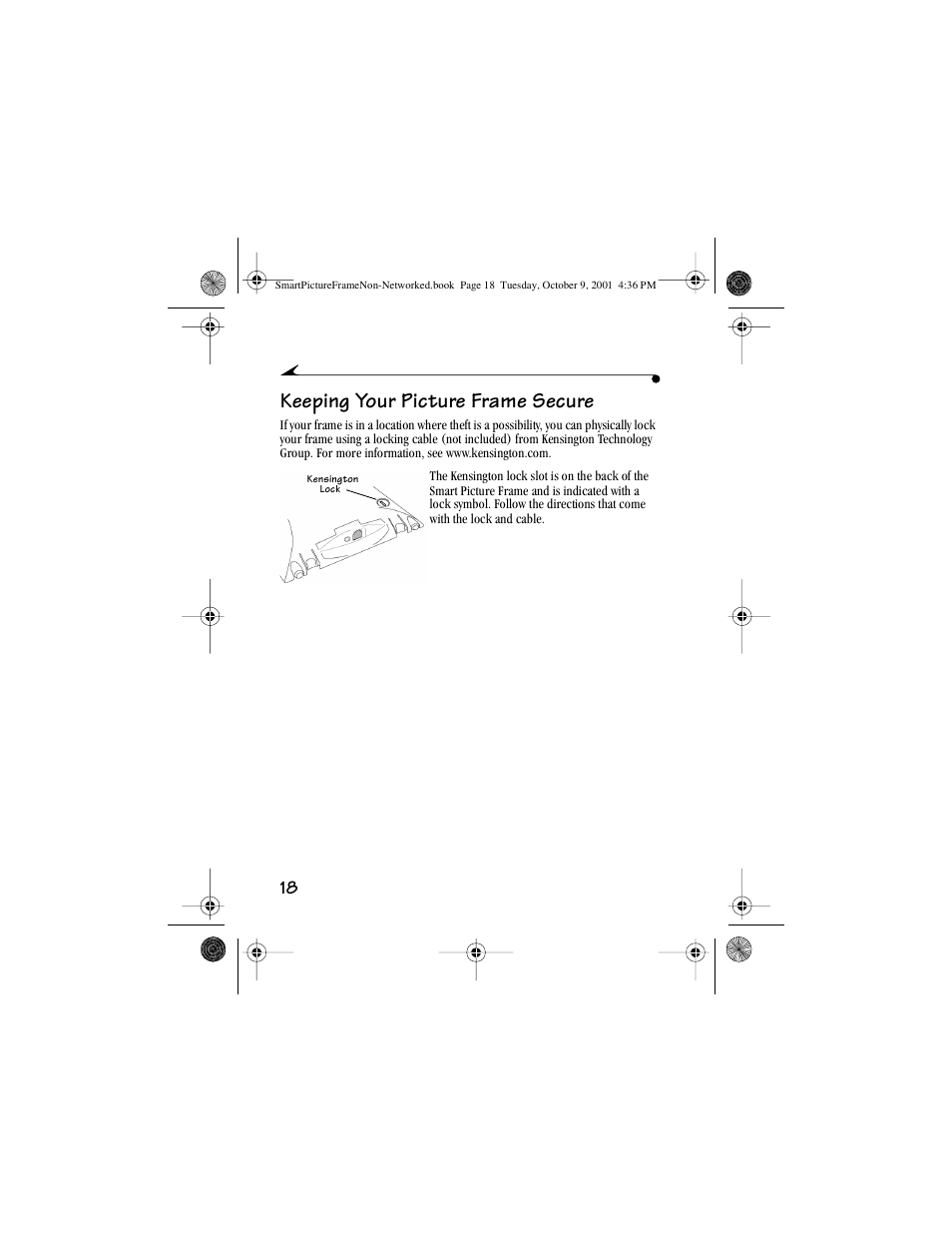 Keeping your picture frame secure | Kodak Picture Frame User Manual | Page 22 / 35