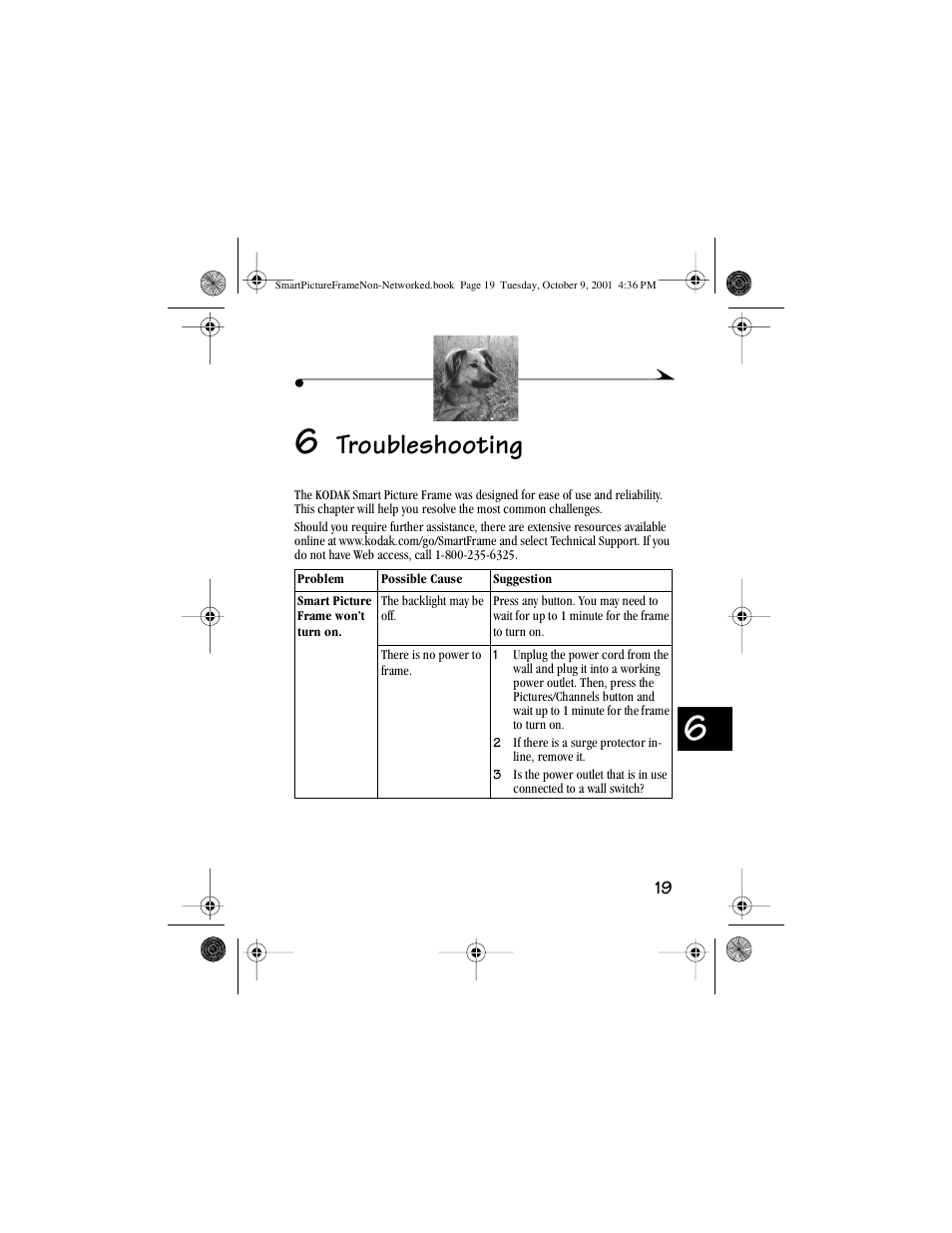 6 troubleshooting, Troubleshooting | Kodak Picture Frame User Manual | Page 23 / 35