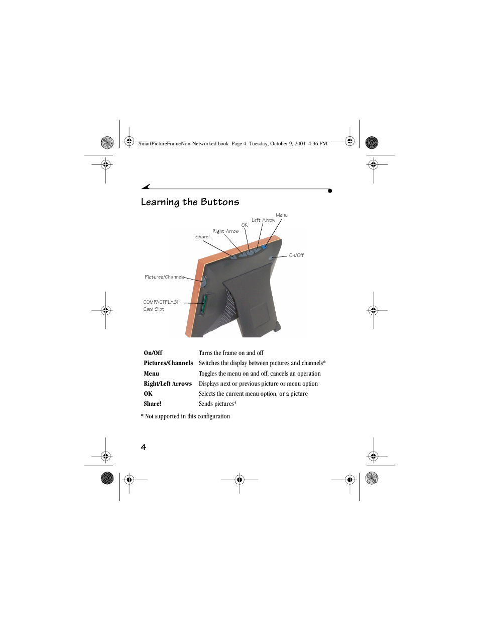Learning the buttons | Kodak Picture Frame User Manual | Page 8 / 35