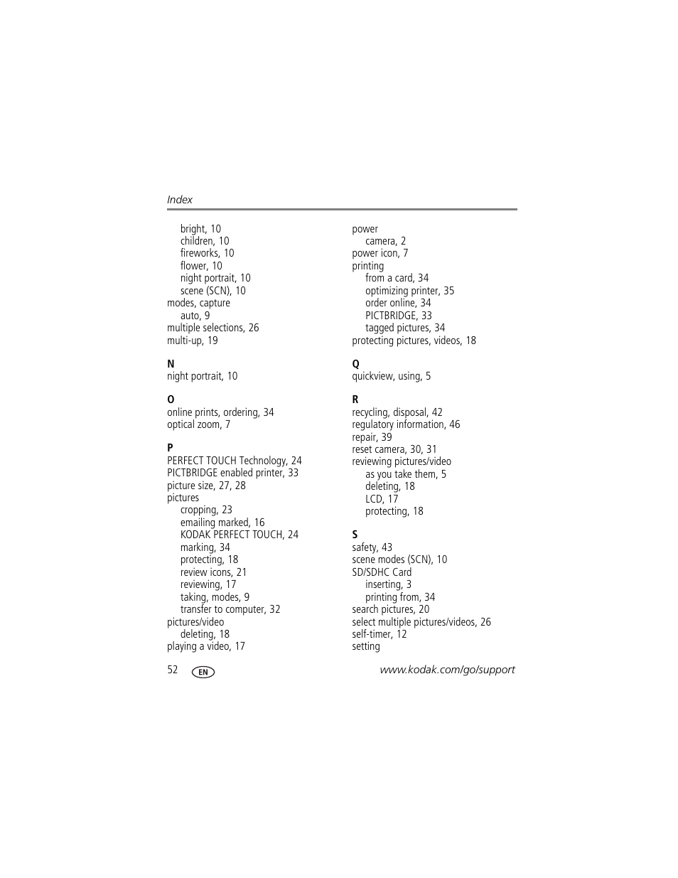 Kodak EASYSHARE CD24 User Manual | Page 58 / 60