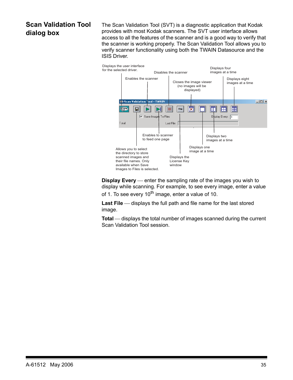 Scan validation tool dialog box | Kodak i30 / i40 User Manual | Page 38 / 84