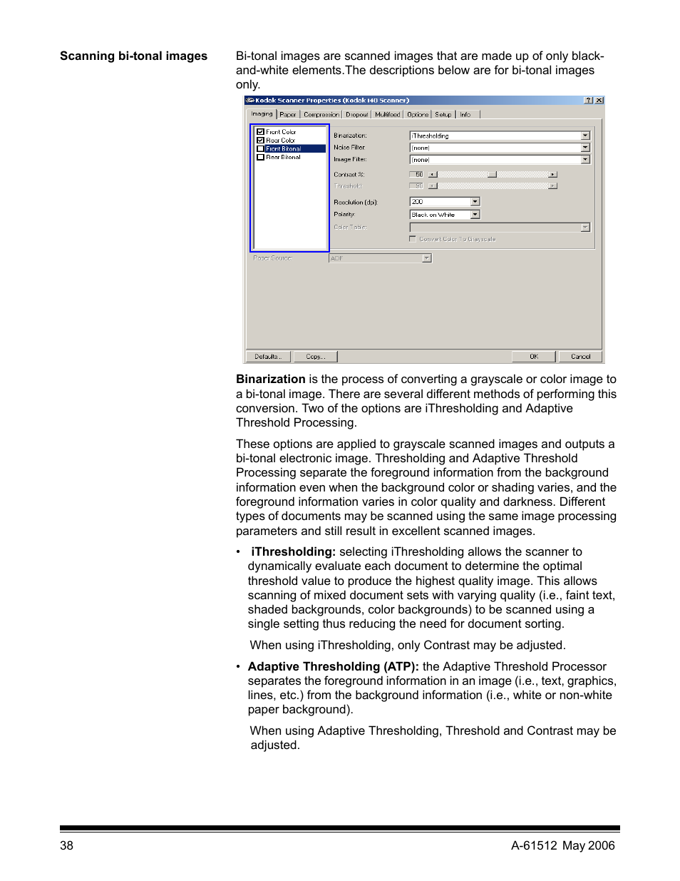 Scanning bi-tonal images | Kodak i30 / i40 User Manual | Page 41 / 84