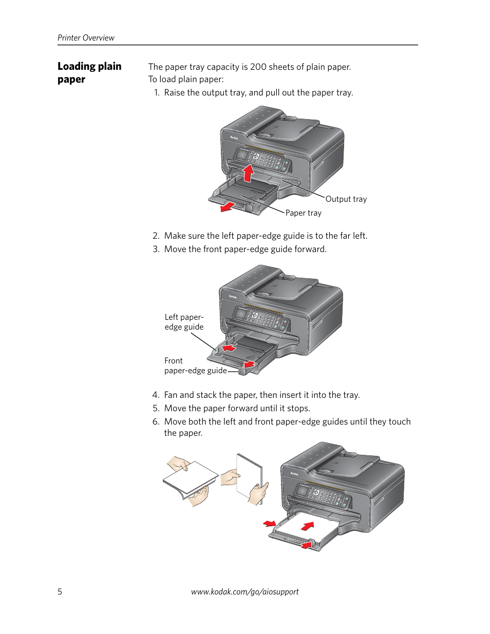 Loading plain paper | Kodak ESP Office 6100 Series User Manual | Page 8 / 20