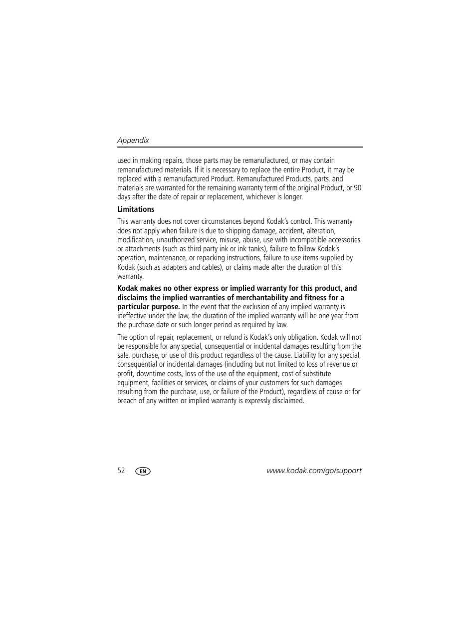 Kodak CD913 User Manual | Page 58 / 67