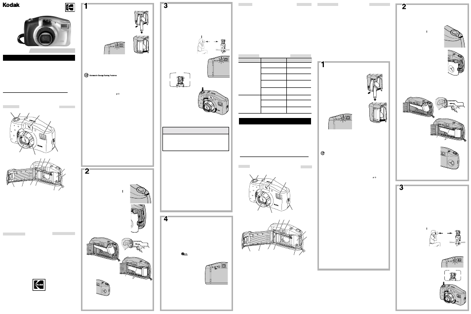 Kodak KB Zoom Film Camera Lens User Manual | 2 pages