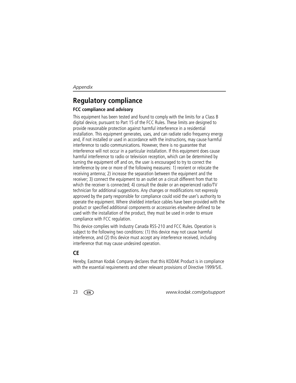 Regulatory compliance | Kodak Zi8 User Manual | Page 30 / 34