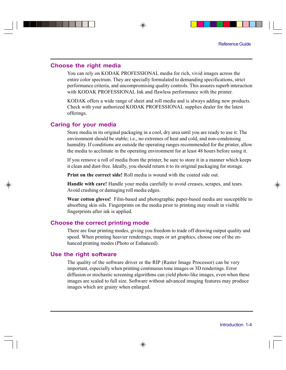 Choose the right media, Caring for your media, Choose the correct printing mode | Use the right software | Kodak 4800 User Manual | Page 12 / 78