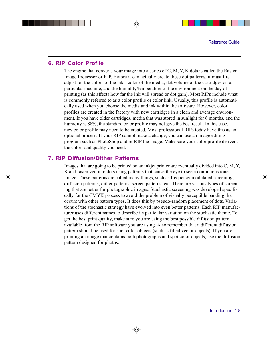 Rip color profile, Rip diffusion/dither patterns | Kodak 4800 User Manual | Page 16 / 78