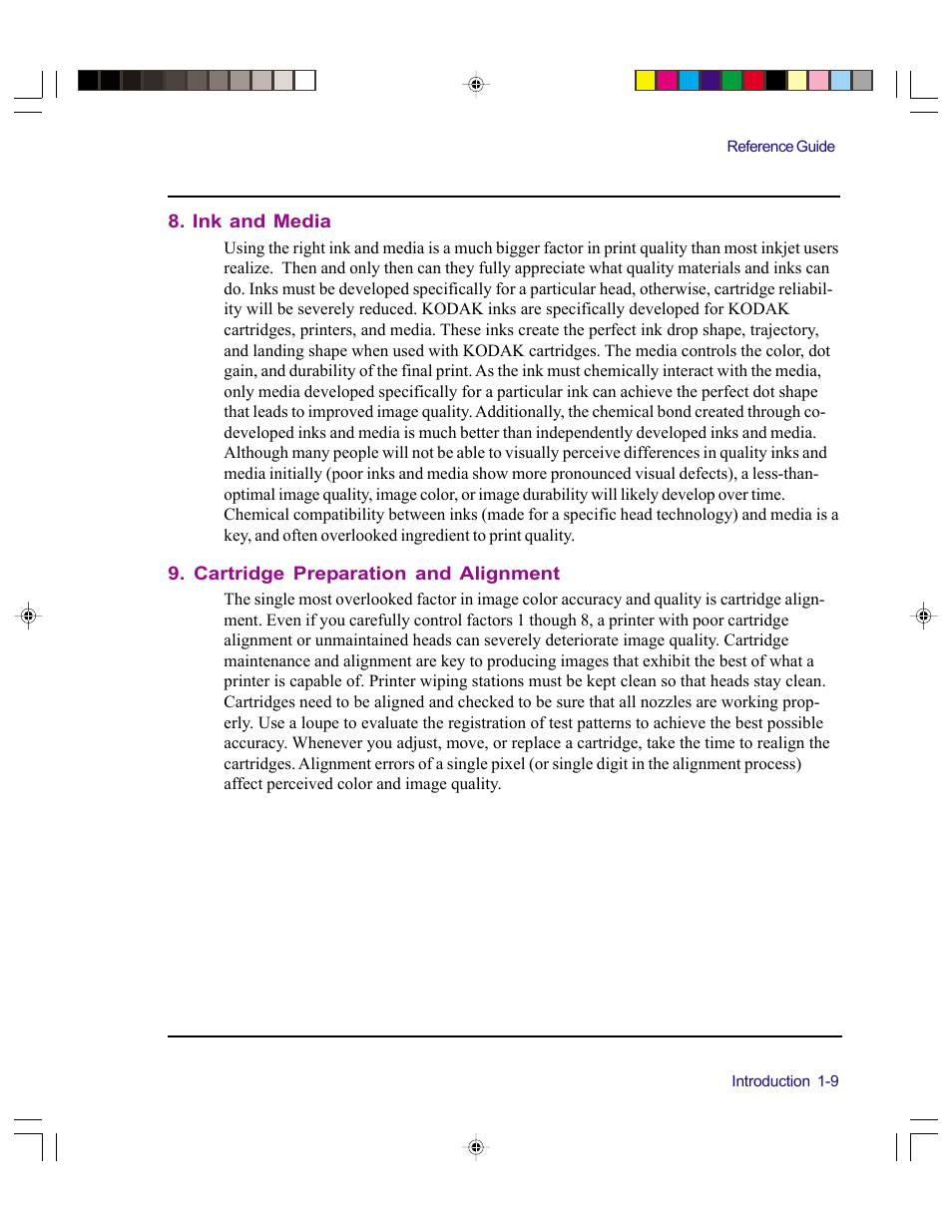 Ink and media, Cartridge preparation and alignment | Kodak 4800 User Manual | Page 17 / 78