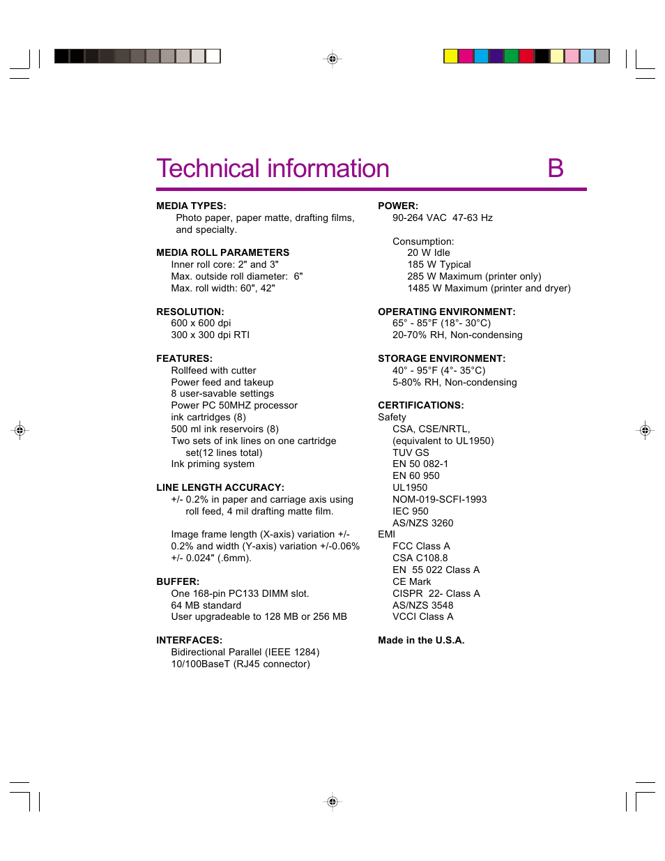 Technical information, Technical information b | Kodak 4800 User Manual | Page 46 / 78