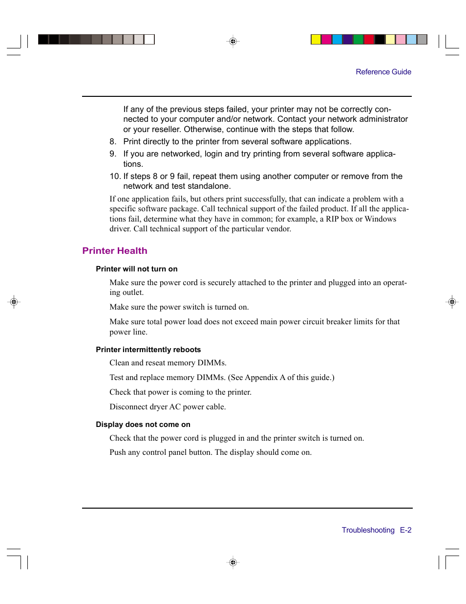 Printer health | Kodak 4800 User Manual | Page 65 / 78