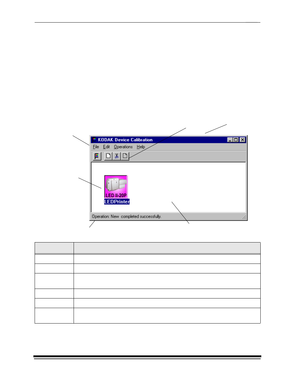 Kodak device calibration software, Application window definitions | Kodak PROFESSIONAL LED II 20P User Manual | Page 138 / 198