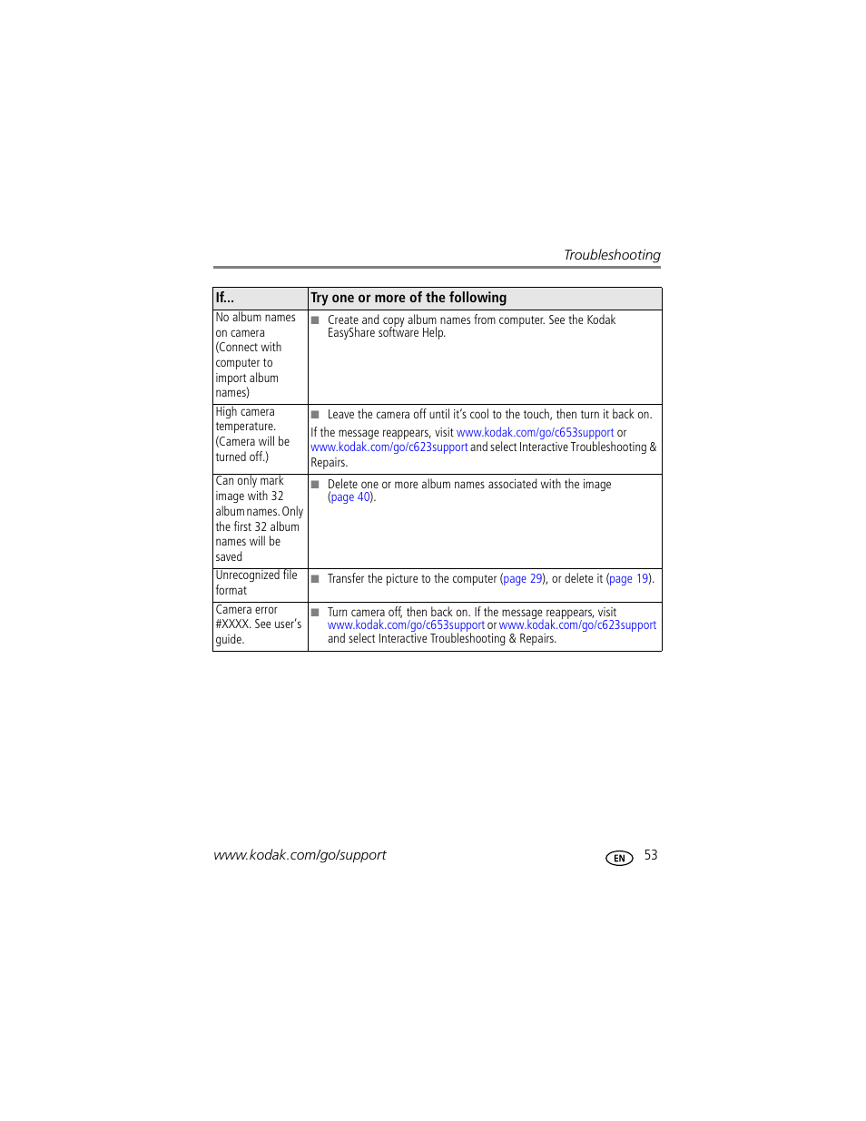 Kodak EasyShare C623 User Manual | Page 59 / 78
