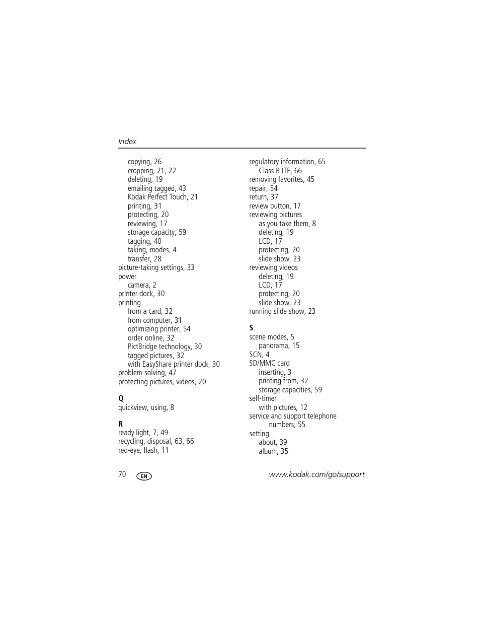 Kodak EasyShare C623 User Manual | Page 76 / 78